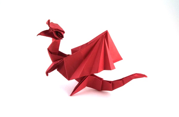 Origami Rearing dragon by Marc Kirschenbaum folded by Gilad Aharoni