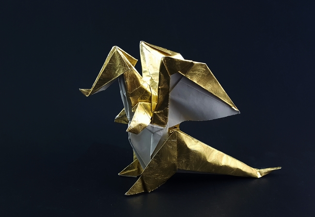 Origami Dragon by Chen Xiao folded by Gilad Aharoni