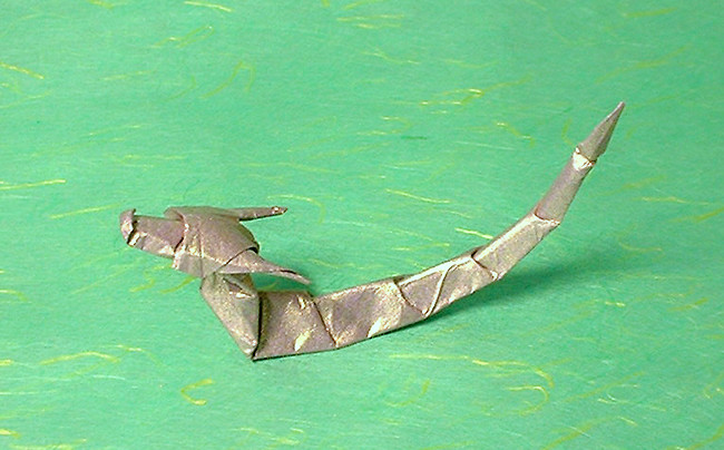 Origami Eastern dragon by Akira Yoshizawa folded by Gilad Aharoni