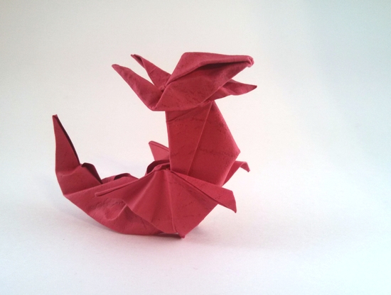 Origami Dragon by Jozsef Zsebe folded by Gilad Aharoni