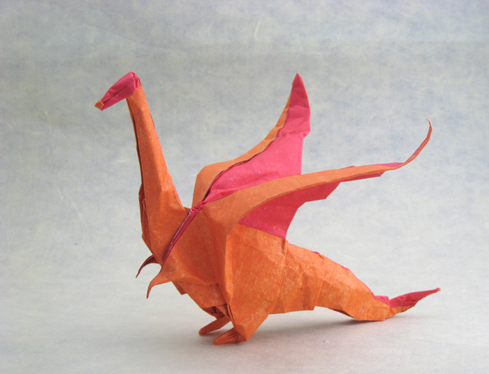 Origami Dragon 1 by Jozsef Zsebe folded by Gilad Aharoni