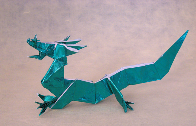 Origami Eastern dragon by Jun Maekawa folded by Gilad Aharoni