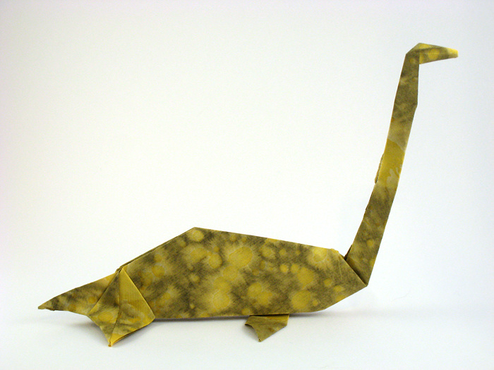 Origami Elasmosaurus by John Montroll folded by Gilad Aharoni