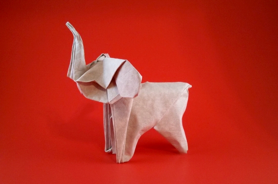 Origami Elephant by Gerard Ty Sovann folded by Gilad Aharoni