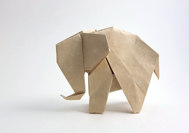 Origami Elephant 3 by Edwin Corrie folded by Gilad Aharoni