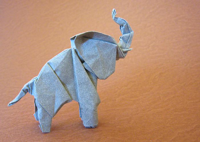 Origami Elephant by Neal Elias folded by Gilad Aharoni