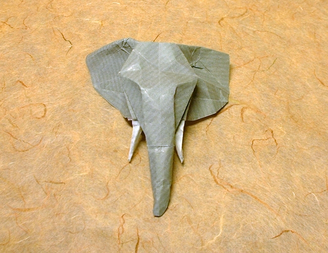 Origami Elephant head by Roman Diaz folded by Gilad Aharoni