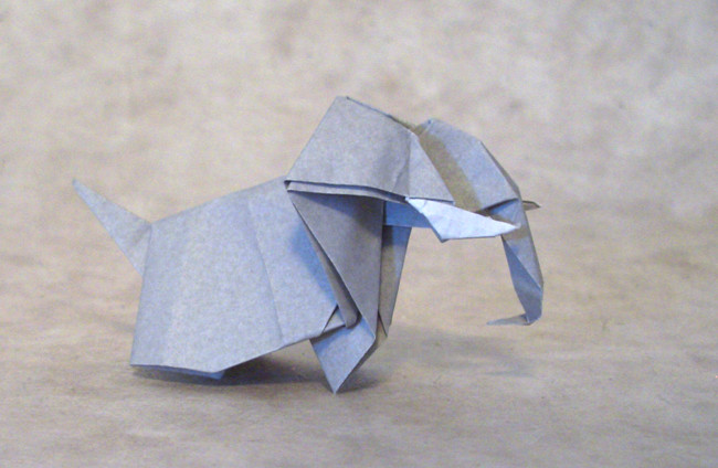 Origami Elephant by Yamada Katsuhisa folded by Gilad Aharoni