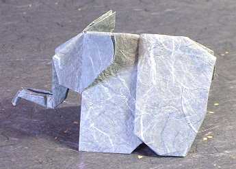 Origami Elephant by Fumiaki Kawahata folded by Gilad Aharoni