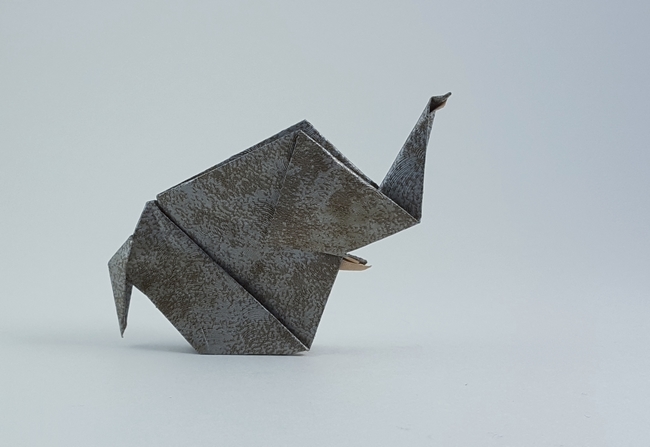 Origami Elephant by Michael G. LaFosse folded by Gilad Aharoni