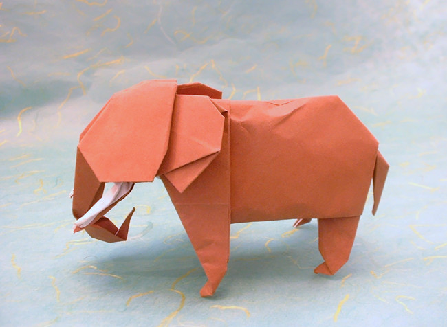 Origami Elephant by John Montroll folded by Gilad Aharoni