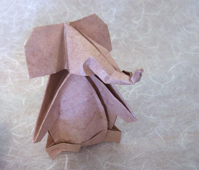 Origami Elephant - baby by Joseph Wu folded by Gilad Aharoni