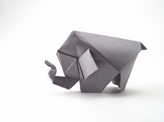 Origami Elephant by Yamanashi Akiko folded by Gilad Aharoni