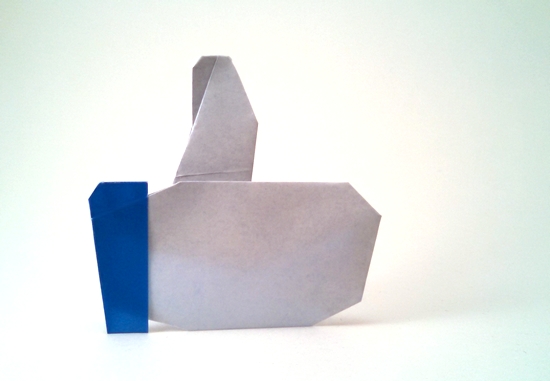 Origami Facebook Like Button by Tadashi Mori folded by Gilad Aharoni