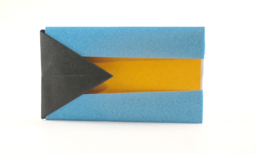 Origami Flag of Bahamas by Gilad Aharoni folded by Gilad Aharoni