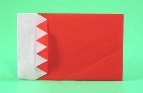 Origami Flag of Bahrain by Gilad Aharoni folded by Gilad Aharoni