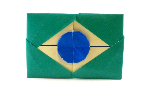 Origami Flag of Brazil by Gilad Aharoni folded by Gilad Aharoni