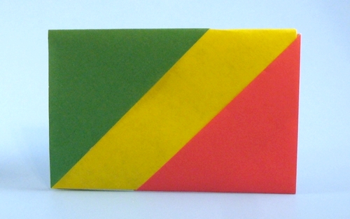 Origami Flag of Congo by Gilad Aharoni folded by Gilad Aharoni