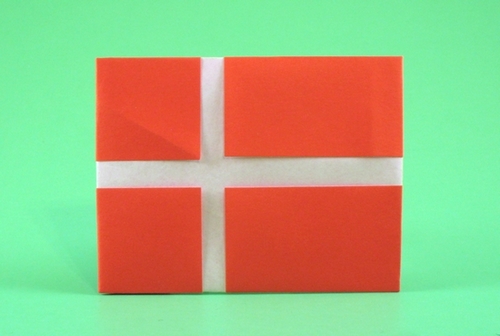Origami Flag of Denmark by Gilad Aharoni folded by Gilad Aharoni