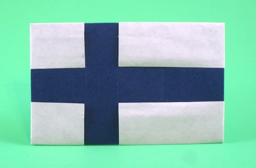 Origami Flag of Finland by Gilad Aharoni folded by Gilad Aharoni
