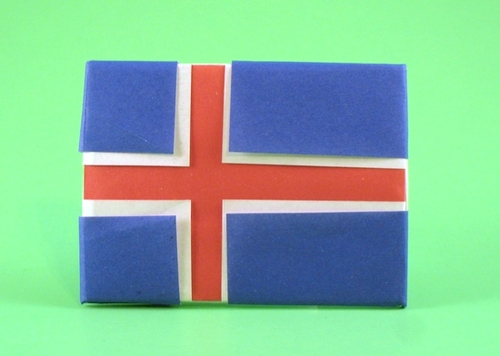 Origami Flag of Iceland by Gilad Aharoni folded by Gilad Aharoni