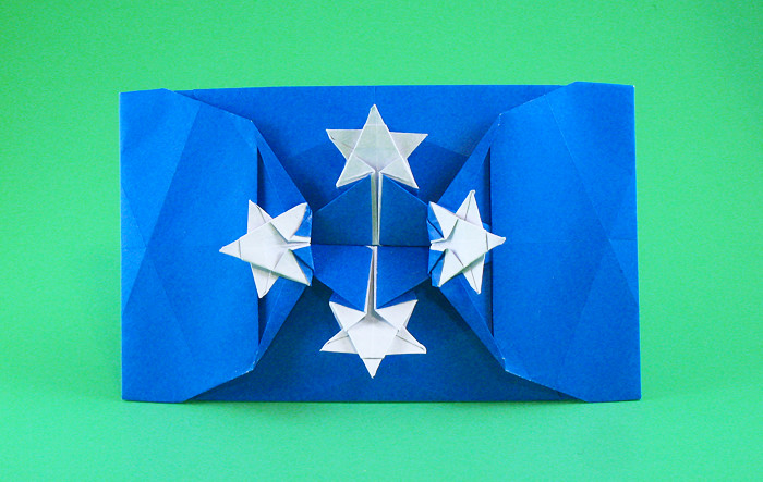 Origami Flag of Micronesia by Gilad Aharoni folded by Gilad Aharoni