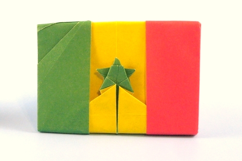 Origami Flag of Senegal by Gilad Aharoni folded by Gilad Aharoni