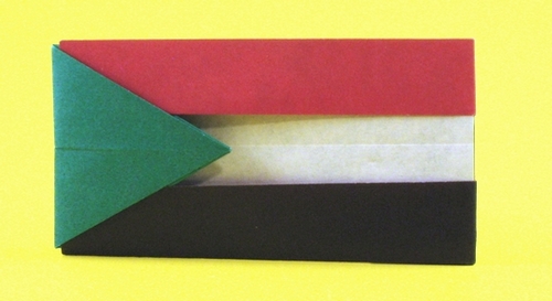Origami Flag of Sudan by Gilad Aharoni folded by Gilad Aharoni