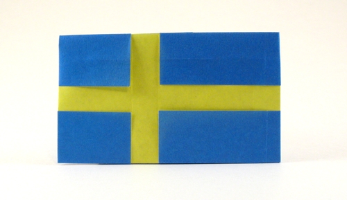 Origami Flag of Sweden by Gilad Aharoni folded by Gilad Aharoni
