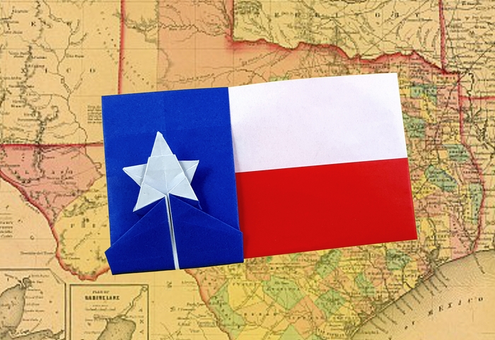 Origami Flag of Texas by Gilad Aharoni folded by Gilad Aharoni