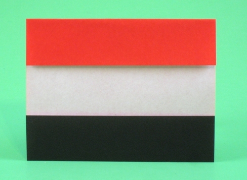 Origami Flag of Yemen by Gilad Aharoni folded by Gilad Aharoni