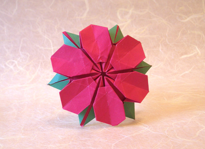 Origami Hexagonal flower by Ligia Montoya folded by Gilad Aharoni