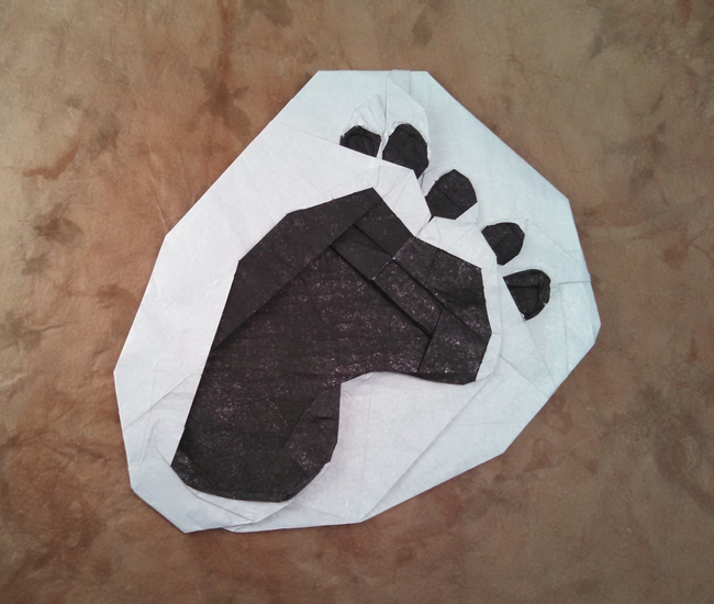 Origami Footprint by Paulius Mielinis folded by Gilad Aharoni