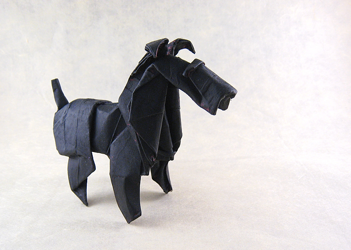 Origami Fox terrier by Roman Diaz folded by Gilad Aharoni