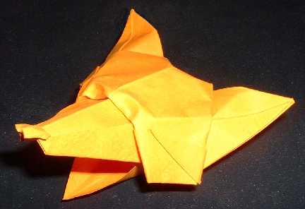 Origami Fox head by David Brill folded by Gilad Aharoni