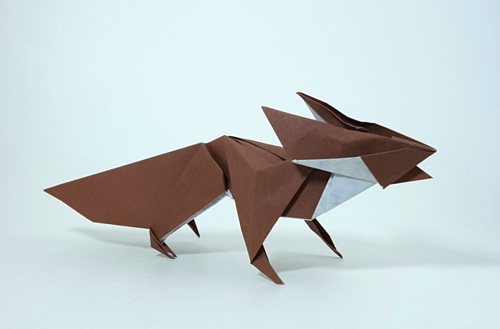 Origami Fennec fox by Fumiaki Kawahata folded by Gilad Aharoni