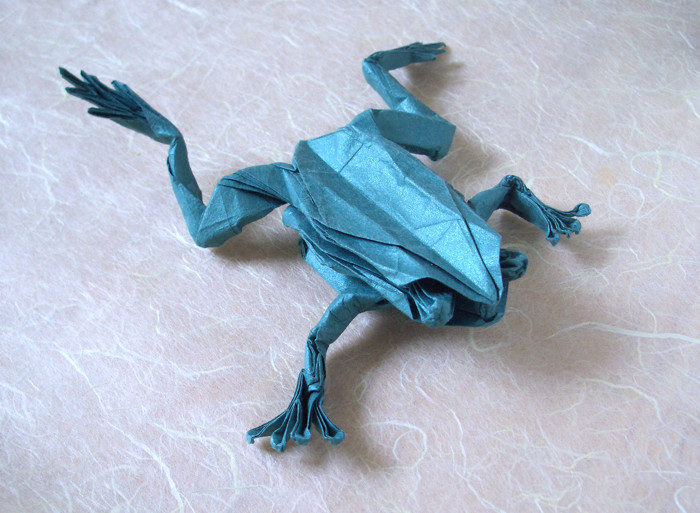 Origami Tree frog by Robert J. Lang folded by Gilad Aharoni