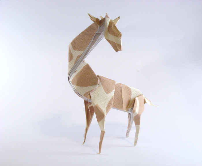 Origami Giraffe by Joshua Goutam folded by Gilad Aharoni