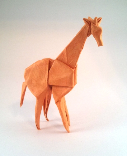 Origami Giraffe by John Montroll folded by Gilad Aharoni