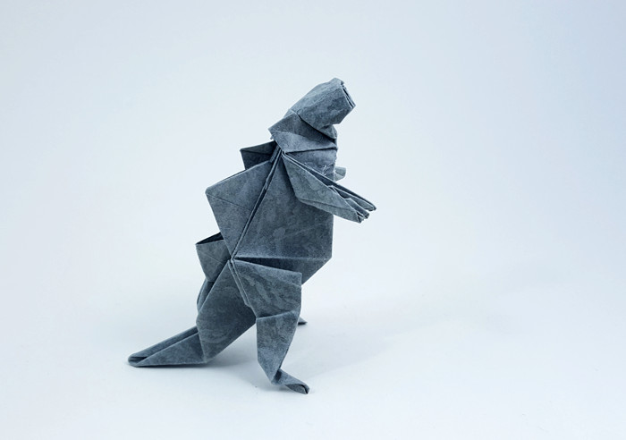 Origami Godzilla by Jun Maekawa folded by Gilad Aharoni