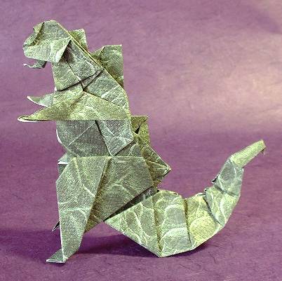 Origami Godzilla by Seiji Nishikawa folded by Gilad Aharoni