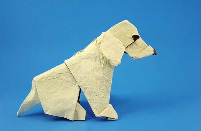 Origami Golden retriever by Pei Haozheng folded by Gilad Aharoni