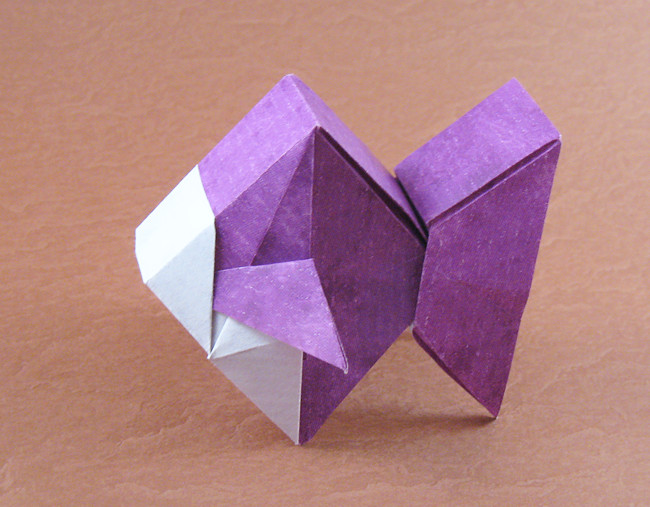 Origami Goldfish type square by Seishi Kasumi folded by Gilad Aharoni