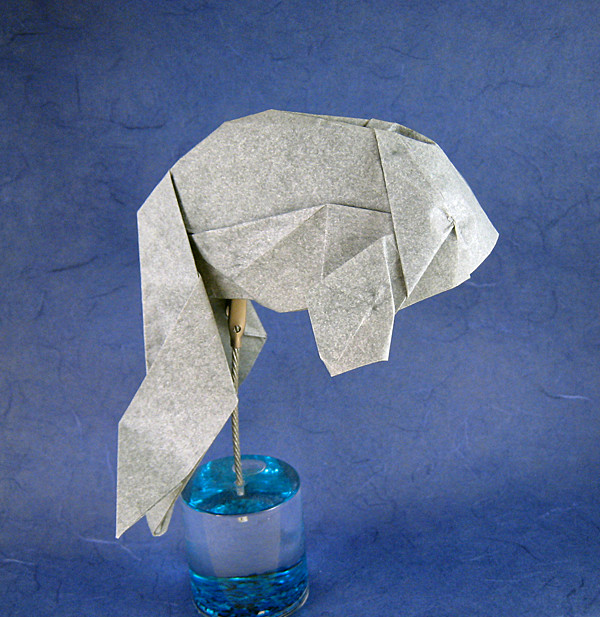 Origami Blue egg phoenix goldfish by Eric Madrigal folded by Gilad Aharoni