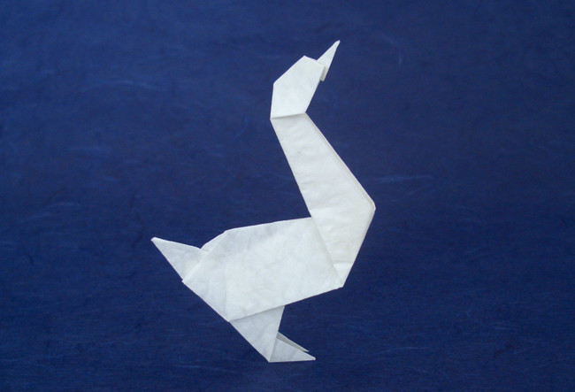 Origami Goose by John Montroll folded by Gilad Aharoni