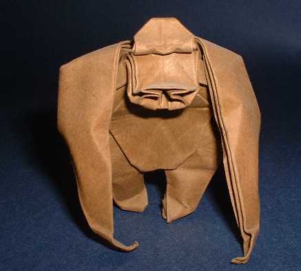 Origami Gorilla by Lionel Albertino folded by Gilad Aharoni