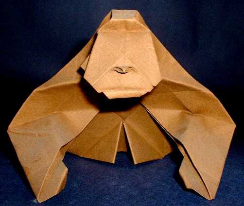 Origami Gorilla by Fumiaki Kawahata folded by Gilad Aharoni