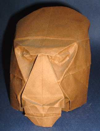 Origami Gorilla mask by Daniel G. Mason folded by Gilad Aharoni
