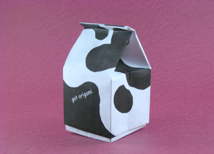 Origami Milk carton by Makoto Yamaguchi folded by Gilad Aharoni