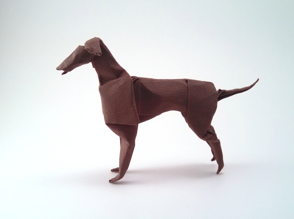 Origami Greyhound by John Montroll folded by Gilad Aharoni